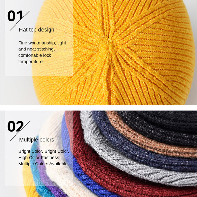 Slidinėjimo kepuraitė Žieminė mezgimo kepurė Moteriška Vienspalvė Šilta Ausų Apsauginė Skrybėlė Vyriška Lauko Dviračių Vilnonė Skrybėlė Laisvalaikės Beanies Trikotažo kepurė