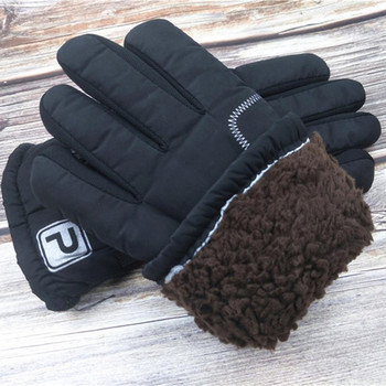 Зимни ски ръкавици Ръкавици с цели пръсти за мъже Вълнени спортни ръкавици за бягане на открито Термични плюшени ски мотоциклетни ръкавици ръкавици