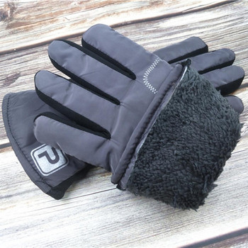 Зимни ски ръкавици Ръкавици с цели пръсти за мъже Вълнени спортни ръкавици за бягане на открито Термични плюшени ски мотоциклетни ръкавици ръкавици
