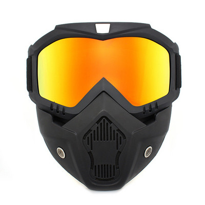 Ochelari de schi Mască de schi snowboard unisex moto de zăpadă Ochelari de protecție pentru motocross antivânt Ochelari de protecție cu filtru bucal