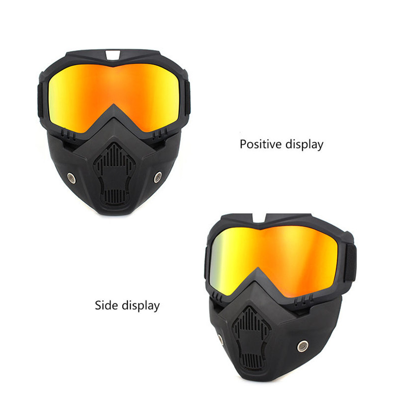 Ochelari de schi Mască de schi snowboard unisex moto de zăpadă Ochelari de protecție pentru motocross antivânt Ochelari de protecție cu filtru bucal