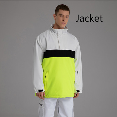 Costum de schi Jachetă nouă de snowboard, impermeabilă, rezistentă la vânt, bărbați, femei, pulover de schi cu blocare de culoare, îmbrăcăminte de iarnă, în aer liber, jachetă de schi largi