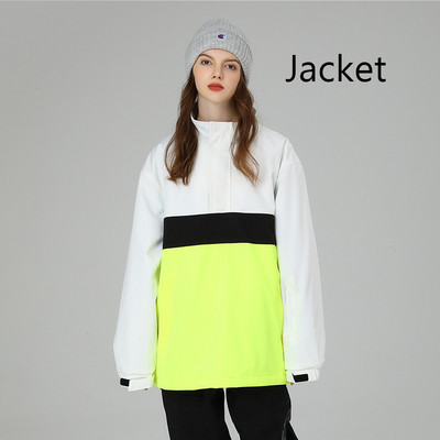 Costum de schi Jachetă nouă de snowboard, impermeabilă, rezistentă la vânt, bărbați, femei, pulover de schi cu blocare de culoare, îmbrăcăminte de iarnă, în aer liber, jachetă de schi largi