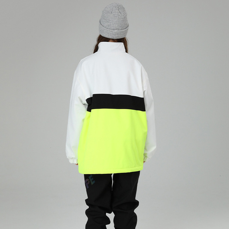 Costum de schi Jachetă nouă de snowboard, impermeabilă, rezistentă la vânt, bărbați, femei, pulover de schi cu blocare de culoare, îmbrăcăminte de iarnă, în aer liber, jachetă de schi largi