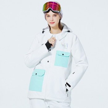 Модно зимно мъжко дамско облекло за двойка Ветроустойчиво топло дебело ски яке Сноуборд облекло Яке с качулка за сняг