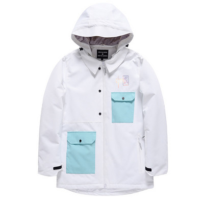 Mada Žiema Vyrai Moteriški Pora Slidinėjimo apranga Neperpučiama vėjo Šilta Stora Slidinėjimo striukė Snieglentės Drabužiai Striukė su sniego gobtuvu