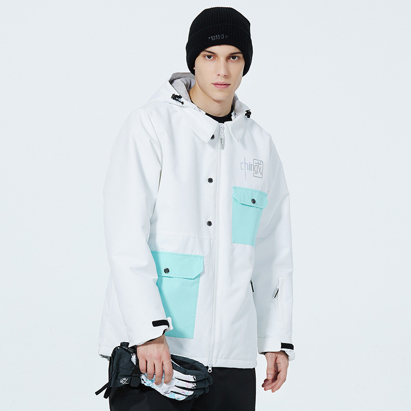 Mada Žiema Vyrai Moteriški Pora Slidinėjimo apranga Neperpučiama vėjo Šilta Stora Slidinėjimo striukė Snieglentės Drabužiai Striukė su sniego gobtuvu