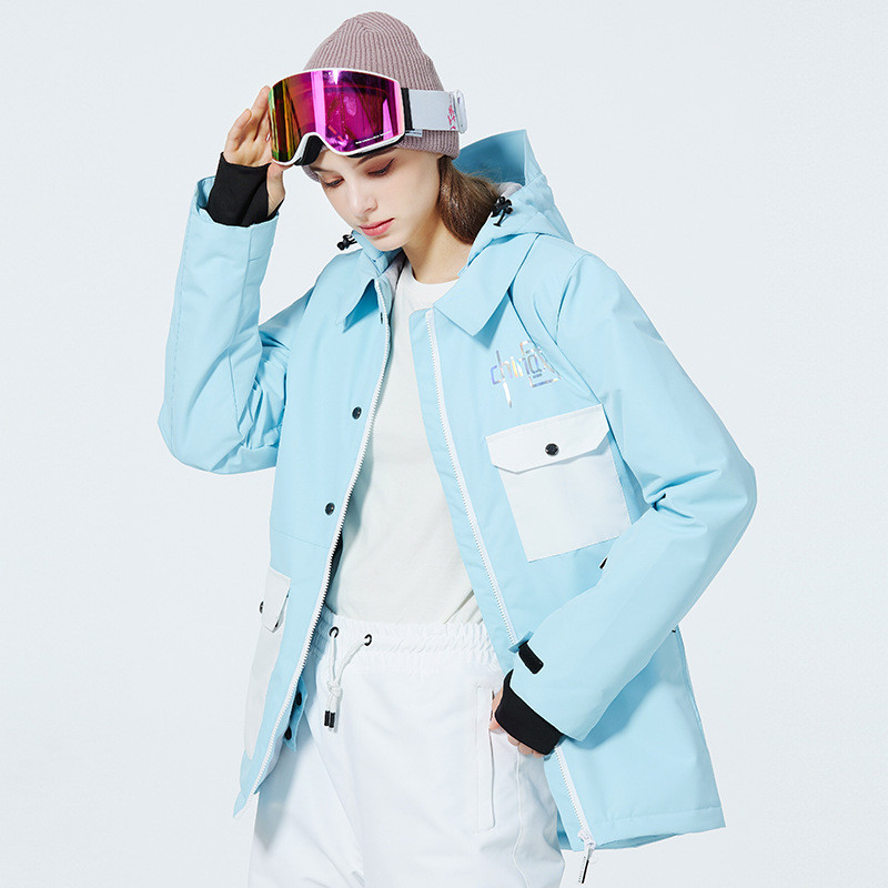 Mada Žiema Vyrai Moteriški Pora Slidinėjimo apranga Neperpučiama vėjo Šilta Stora Slidinėjimo striukė Snieglentės Drabužiai Striukė su sniego gobtuvu