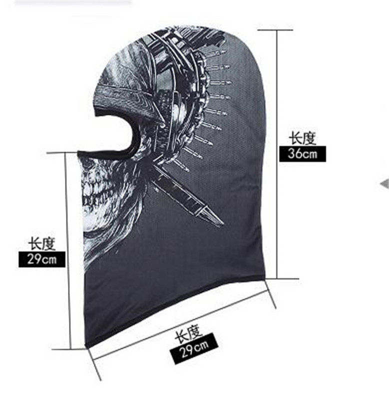 Mască de față cu uscare rapidă Respirabil Călărie Drumeții Sking Motocicletă Esarfă Cap Protecție solară Rezistent la vânt Capace 3D Cs Mască de față cu craniu