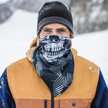 Skull 3D Winter Fleece Κασκόλ Snowboard Κάλυμμα Προσώπου Μάσκα ποδηλασίας Κασκόλ Στρατιωτικό Τρίγωνο Bandana Αντιανεμικό Λαιμό Gaiter Balaclava