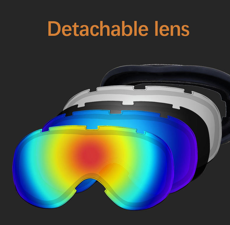 Žieminiai šilti slidinėjimo akiniai Vyriški dvisluoksniai lęšiai nuo rasojimo UV400 vėjui atsparūs sportiniai lauko akiniai, moteriški sniego slidinėjimo akiniai