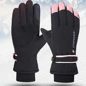 Lauko slidinėjimo pirštinės moterims šiltos žiemą sutirštintos vėjui nepralaidus vandeniui atsparus liečiamas ekranas sportinės medvilnės pirštinės laipiojimui