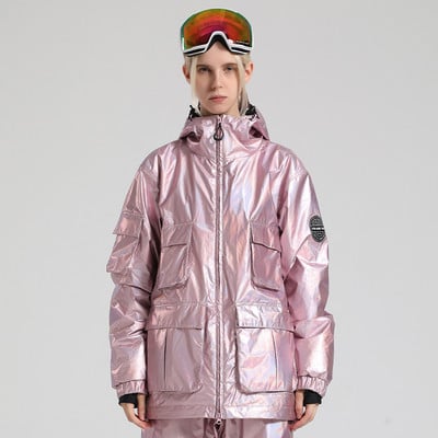 2023 m. Moteriška slidinėjimo striukė Unisex, vėjui atspari, vandeniui atspari pastorinta kombinezonai, šilti snieglenčių dėvėjimui atsparios striukės