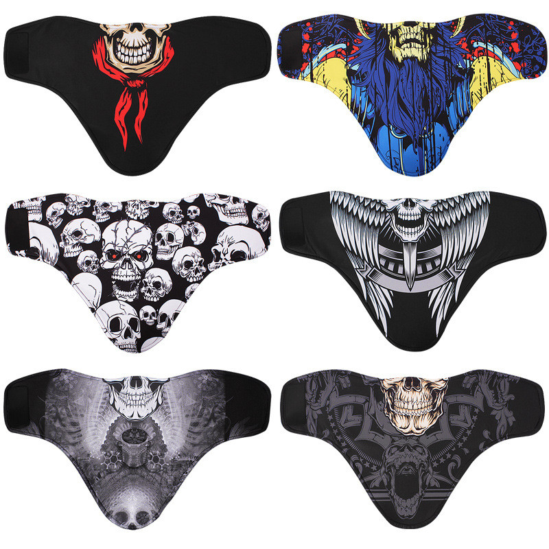 Slidinėjimo Seilinukai Snieglentės Šalikas Slidinėjimas Viso veido Kaukė Žieminė Kaklo Buff Šilta Važiavimas Dviračiu Motociklas Vėjui atspari veido kaukė Kaukolė 3D spausdinta