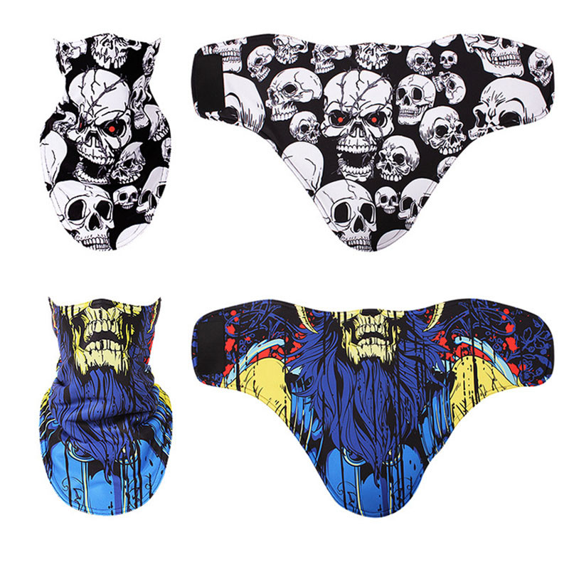 Slidinėjimo Seilinukai Snieglentės Šalikas Slidinėjimas Viso veido Kaukė Žieminė Kaklo Buff Šilta Važiavimas Dviračiu Motociklas Vėjui atspari veido kaukė Kaukolė 3D spausdinta