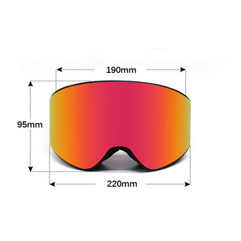 Зимни топли ски очила Мъжки двуслойни лещи против мъгла UV400 Ветроустойчиви за възрастни Спортни очила на открито Дамски очила за каране на сняг