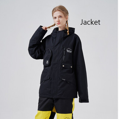 Moteriškos naujos slidinėjimo striukės viršūnės Šiltos lauko sportinės snieglenčių striukės Vyriškos, atsparios vėjui ir vandeniui atsparus slidinėjimo kostiumas žieminiai drabužiai, paltai su gobtuvu