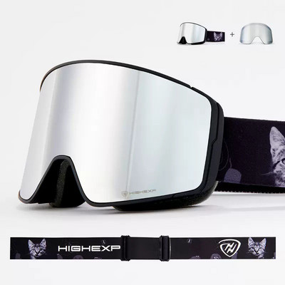 Síszemüvegek Férfi Női Kétrétegű Páramentes Sport Síszemüvegek Hegymászó Mágneses Hó Napszemüvegek Snowboard Szemüvegek