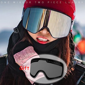 Winter New Ski Snowboard Γυαλιά Snow Outdoor Γυναικεία Snowmobile Ποδηλασία Ανδρικά Διπλά στρώματα Διπλής στρώσης Αντι-ομίχλης Σκι Googles