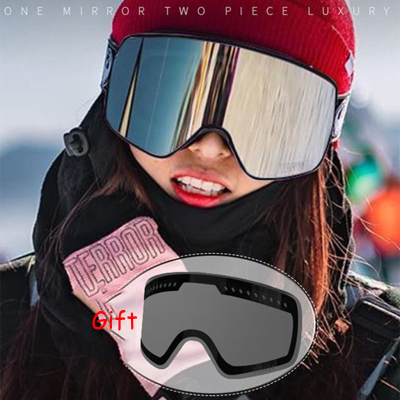 Téli új sílécek snowboard szemüvegek hó kültéri női motoros szán kerékpározás férfi kétrétegű kétrétegű páramentesítő síelés Google-k