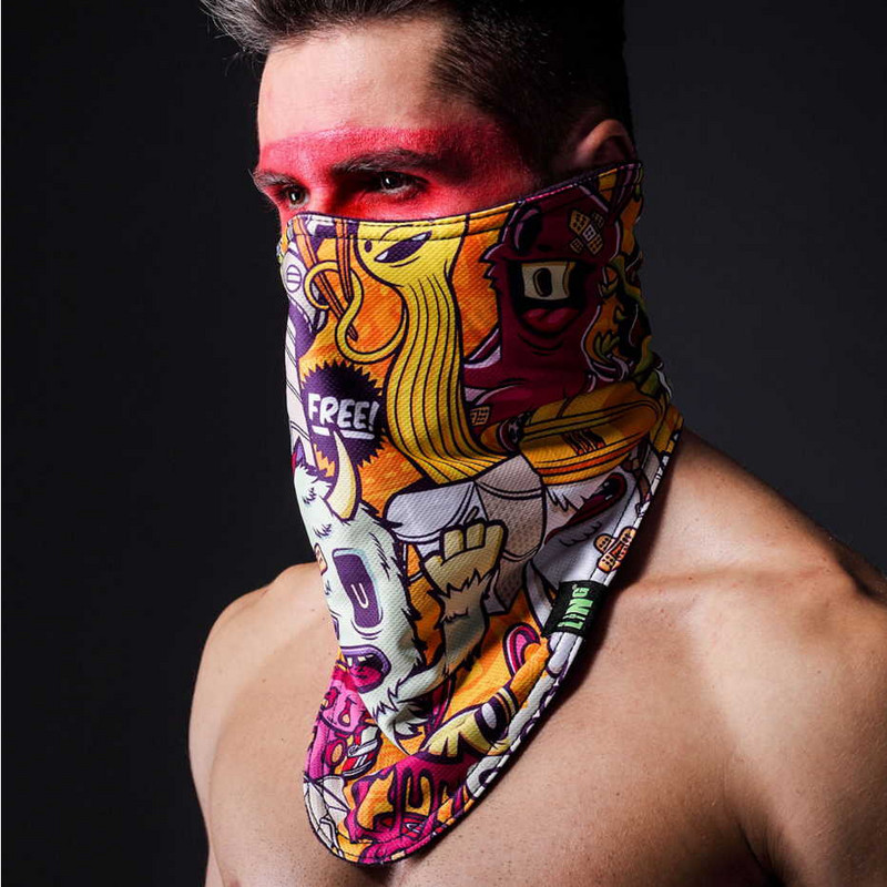 2 sluoksnių vilnonis pamušalas terminei slidinėjimo pusei veido kaukė žiemai, šiltai, vėjui atsparūs slidinėjimo seilinukai Spausdinti snieglenčių gaubto dangtelį Sycling sportinis šalikas