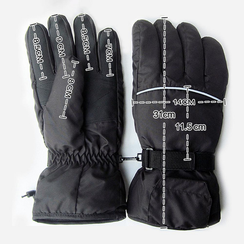 4,5 V elektra šildomos pirštinės Akumuliatoriaus dėžutė Maitinimo šaltinis Slidės atsparios vėjui medvilninės šildomos pirštinės Penki pirštai Ranka Nugara Šildoma Šilta