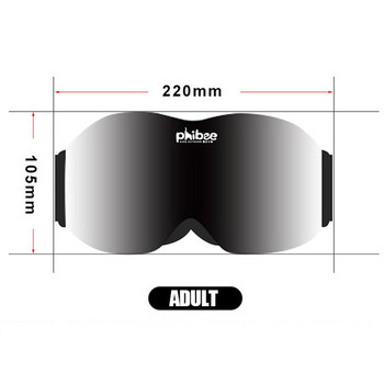 Ски очила Магнитни двуслойни очила за възрастни с противозамъгляване UV400 Сноуборд очила Мъже Жени Калъф за очила за планинарство на открито