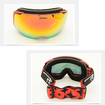 Γυαλιά σκι Μαγνητικά γυαλιά για ενήλικες διπλής στάθμης για σκι Αντιθαμβωτική UV400 Γυαλιά Snowboard Ανδρικά Γυναικεία Θήκη γυαλιών ορειβασίας εξωτερικού χώρου