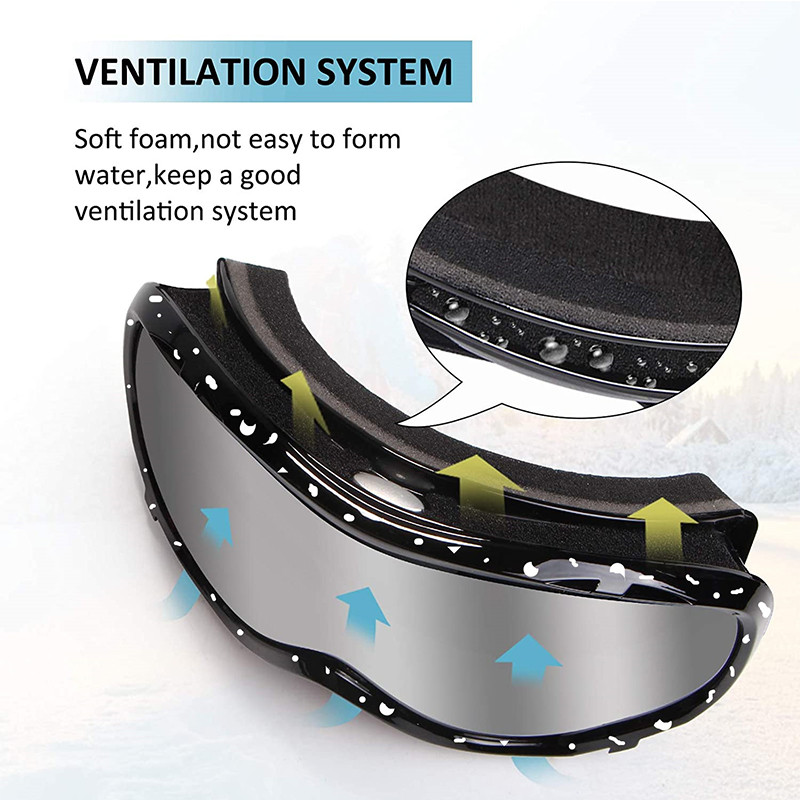 Dvisluoksniai slidinėjimo akiniai nuo rūko Moteriški sportiniai slidinėjimo akiniai Sniego motociklai Vyriški sniego akiniai nuo saulės Lauko snieglenčių akiniai