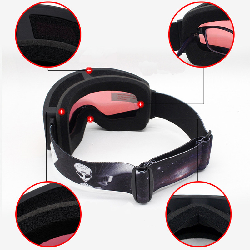 Nauji žieminiai slidinėjimo snieglenčių akiniai Sniego sniego lauko Vyriški Dvisluoksniai Anti-Fog UV400 Moteriški Sniegmobiliai Dviračiai Slidinėjimas Googles