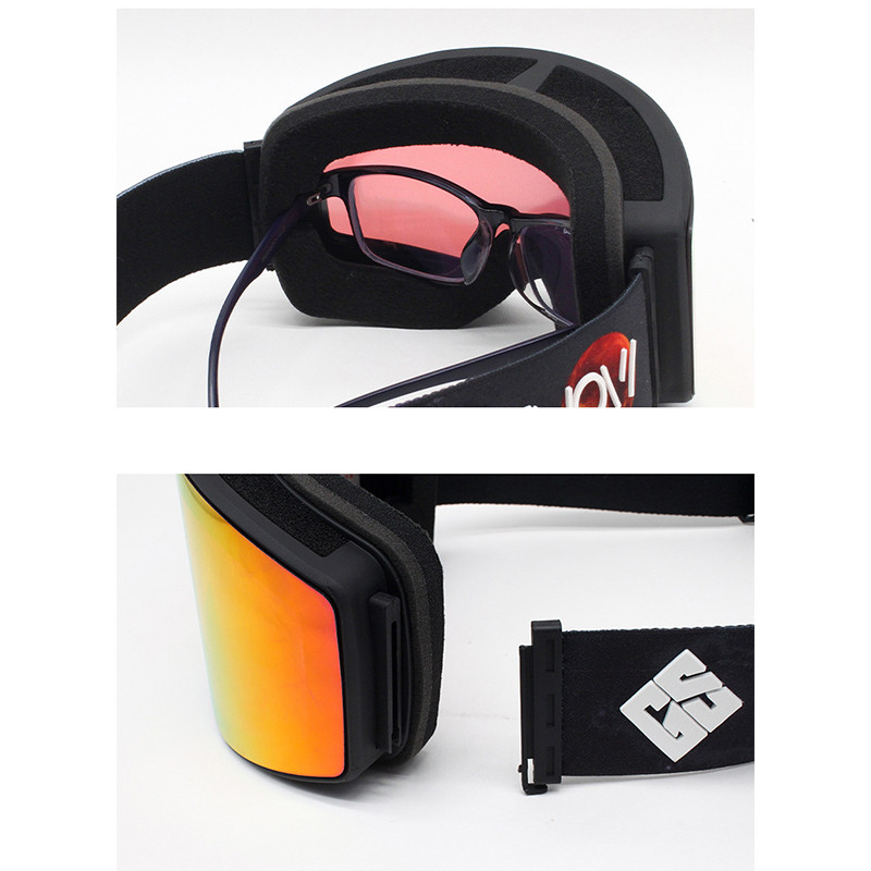 Nauji žieminiai slidinėjimo snieglenčių akiniai Sniego sniego lauko Vyriški Dvisluoksniai Anti-Fog UV400 Moteriški Sniegmobiliai Dviračiai Slidinėjimas Googles