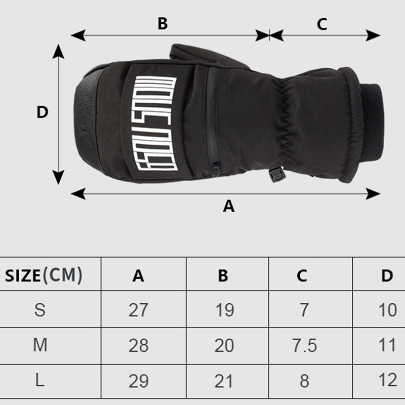 Naujos slidinėjimo pirštinės Vyriški Guantes Moto Wear Neperšlampamos Sutirštintos sniego pirštinės Jutiklinis ekranas Šiltas važiavimas Žieminės snieglenčių pirštinės moterims