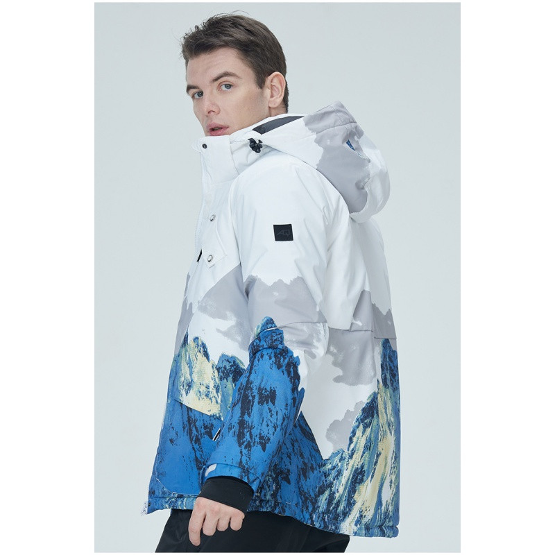 Vyriškos ir moteriškos slidinėjimo striukės Atsparios vėjui Neperšlampamos žieminės lauko sportinės striukės Šiltos marginimo paltai Vyriški sniego paltai AL035