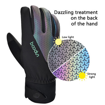 Нови удебелени ослепителни ръкавици за каране с дълги пръсти Ветроустойчиви водоустойчиви 3M топли ски ръкавици