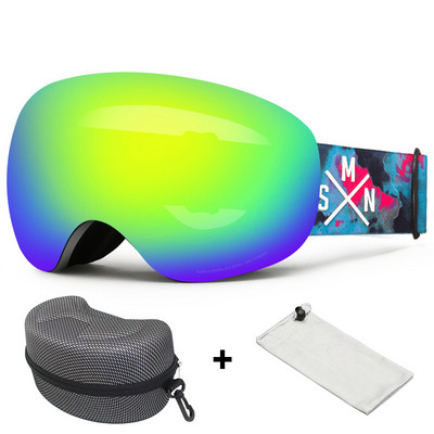 Slidinėjimo akiniai suaugusiems žieminiai sniego sportiniai akiniai Dviejų sluoksnių nuo rasojimo vyrų Moterų lauko Co-card Trumparegystės apsauga Slidinėjimo akiniai