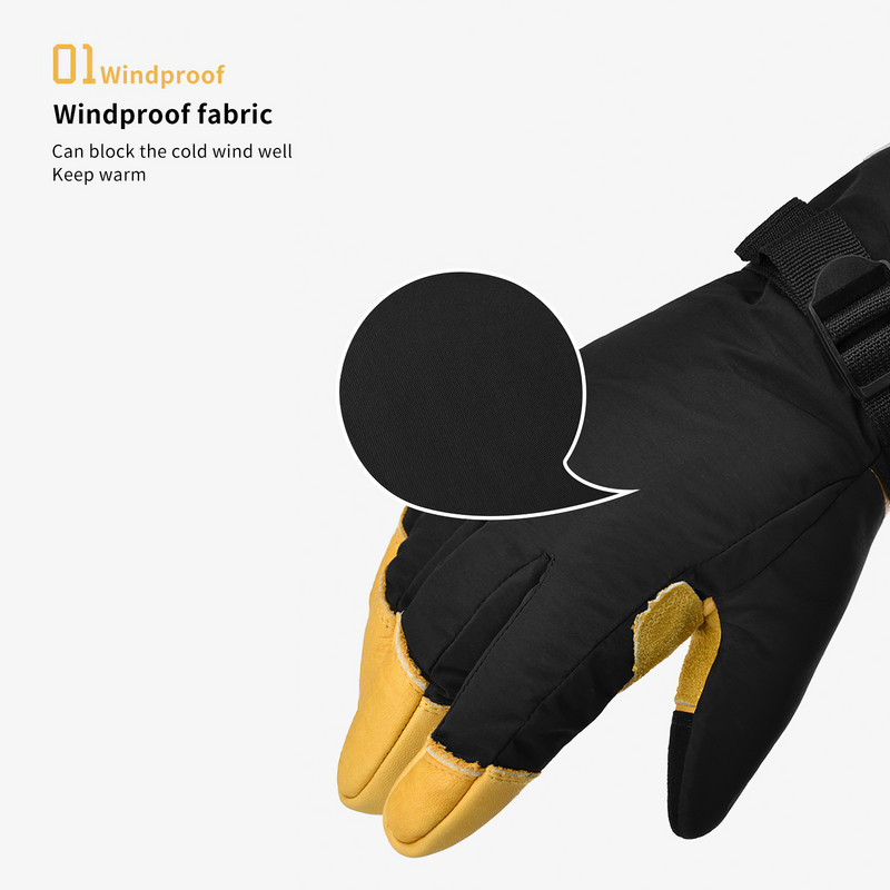 Lauko slidinėjimo pirštinės Žiemos snieglenčių sportas Sniego motociklas Slidinėjimas Sportas Važiavimas Motociklu Neperšlampamos Vėjo nepraleidžiančios vandeniui Šiltos Pirštinės Vyrams Moterims