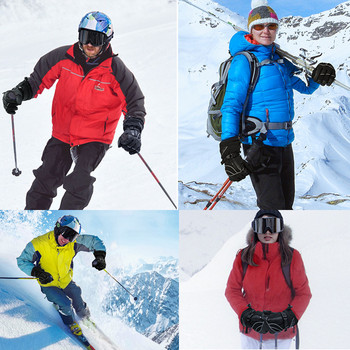 ROCKBROS Ветроустойчиви Водоустойчиви -30 градуса зимни мъжки дамски ски ръкавици моторни шейни сноуборд снежни спортове термосиви ски ръкавици