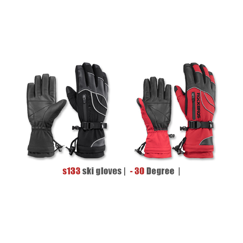 ROCKBROS Rezistent la vânt Impermeabil -30 de grade Iarna Bărbați Femei Mănuși de schi Snowboard Snowboard Sporturi de zăpadă Mănuși de schi termice gri