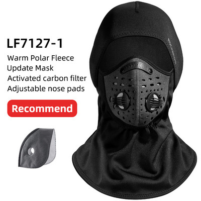 ROCKBROS Outdoor Sport vėjui atsparus dviračių galvos apdangalas Balaclava WinterThermal Fleece slidinėjimo kaukė visą veidą dengianti snieglenčių gaubto šalikai
