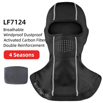 ROCKBROS Outdoor Sport vėjui atsparus dviračių galvos apdangalas Balaclava WinterThermal Fleece slidinėjimo kaukė visą veidą dengianti snieglenčių gaubto šalikai