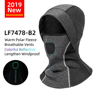 ROCKBROS Outdoor Sport vėjui atsparus dviračių galvos apdangalas Balaclava WinterThermal Fleece slidinėjimo kaukė visą veidą dengianti snieglenčių gaubto šalikai