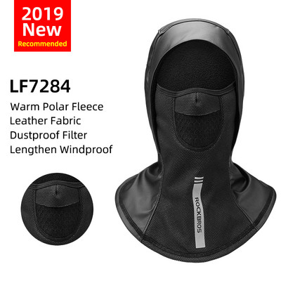 ROCKBROS Outdoor Sport vėjui atsparus dviračių galvos apdangalas Balaclava WinterThermal Fleece slidinėjimo kaukė visą veidą dengianti snieglenčių gaubto šalikai