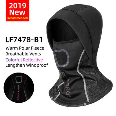 ROCKBROS Outdoor Sport vėjui atsparus dviračių galvos apdangalas Balaclava WinterThermal Fleece slidinėjimo kaukė visą veidą dengianti snieglenčių gaubto šalikai