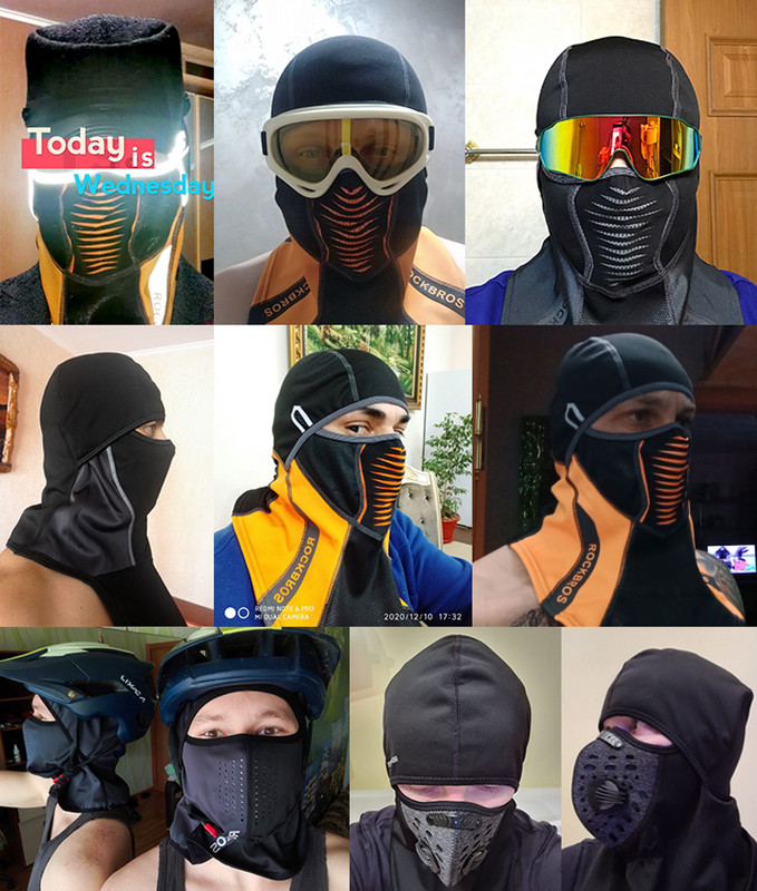 ROCKBROS Outdoor Sport vėjui atsparus dviračių galvos apdangalas Balaclava WinterThermal Fleece slidinėjimo kaukė visą veidą dengianti snieglenčių gaubto šalikai