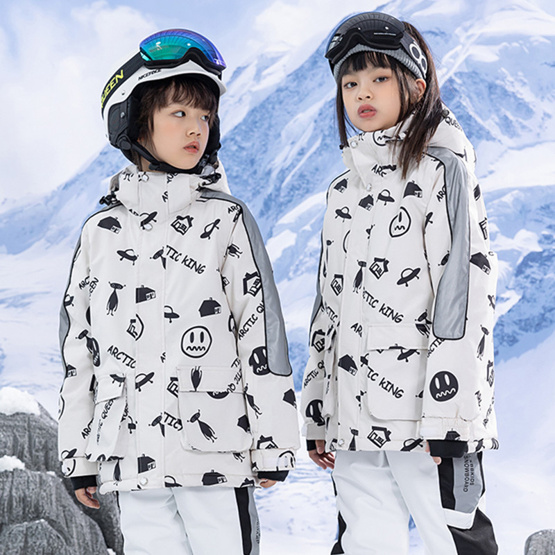 Žieminė sniego striukė berniukams ir mergaitėms Slidinėjimo striukė Snieglenčių žieminė striukė Neperšlampama terminė sniego rūbai Vaikų Šilta striukė