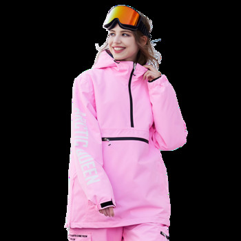 Ζεστό χειμωνιάτικο μπουφάν γυναίκα πουπουλένιο ανδρικό μπουφάν με κουκούλα για σκι Ζευγάρι μπουφάν για σκι Γυναικείο πουλόβερ μονόχρωμο Snowboard Hoodie