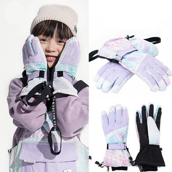 1 чифт водоустойчиви ръкавици зимни професионални ски затоплящи ръкавици ветроустойчиви ски сноуборд ръкавици за спорт на открито