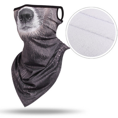 Žiemos šiltas slidinėjimo motociklas dviračių kaukė snieglenčių sportui lauke, visą veidą, 3D gyvūnas, trikampis šalikas, atsparus vėjui, slidinėjantis vyras, moteris