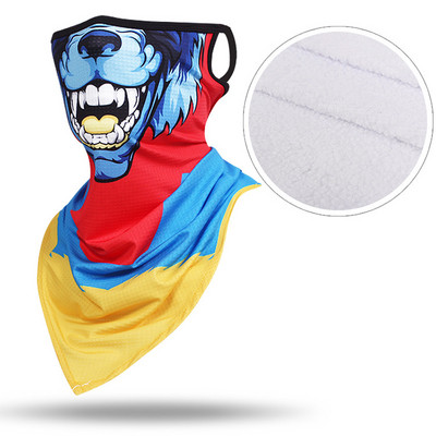 Žiemos šiltas slidinėjimo motociklas dviračių kaukė snieglenčių sportui lauke, visą veidą, 3D gyvūnas, trikampis šalikas, atsparus vėjui, slidinėjantis vyras, moteris