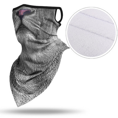 Žiemos šiltas slidinėjimo motociklas dviračių kaukė snieglenčių sportui lauke, visą veidą, 3D gyvūnas, trikampis šalikas, atsparus vėjui, slidinėjantis vyras, moteris